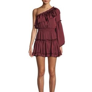 Revolve MISA Lucien Off-the-shoulder Satin Mini Dress